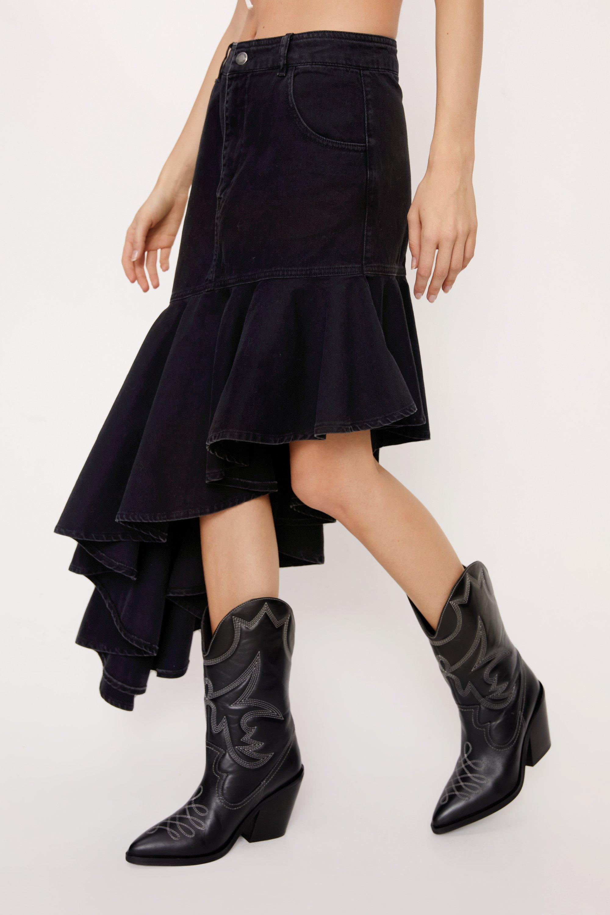 Asymmetrical fishtail skirt hotsell